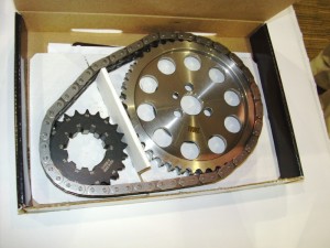 Most aftermarket timing chain set suppliers include offset crank sprockets that have multiple keyways.